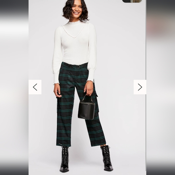 Free People, Relaxed Slim Cargo Pants, in Green Combo, Size 4 - Picture 1 of 14